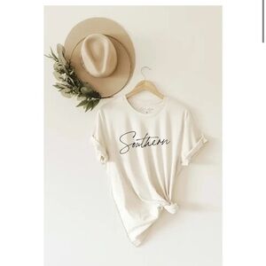 Southern Simple Cursive Graphic Tee, White